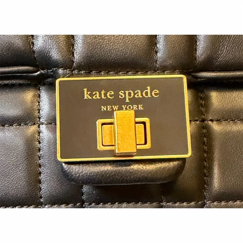 Kate Spade Medium Evelyn Black Quilted Shoulder Bag NWT